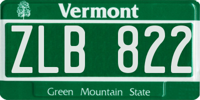 VT license plate ZLB822