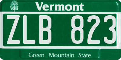 VT license plate ZLB823