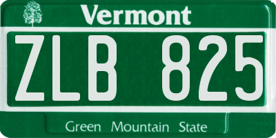VT license plate ZLB825
