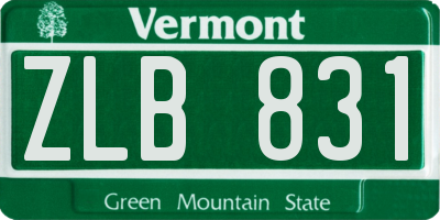 VT license plate ZLB831