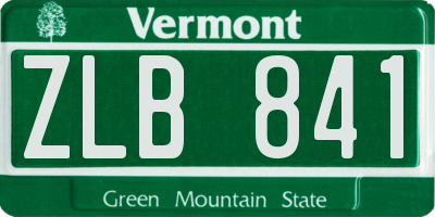 VT license plate ZLB841