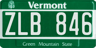 VT license plate ZLB846