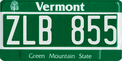 VT license plate ZLB855