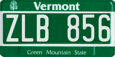 VT license plate ZLB856