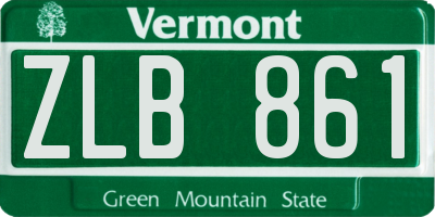 VT license plate ZLB861
