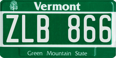 VT license plate ZLB866