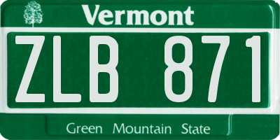 VT license plate ZLB871
