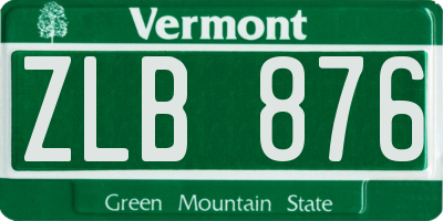 VT license plate ZLB876