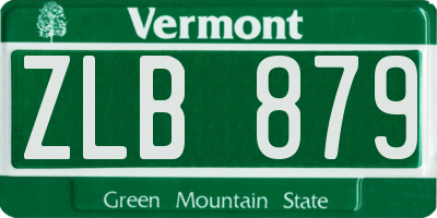 VT license plate ZLB879