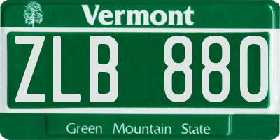 VT license plate ZLB880