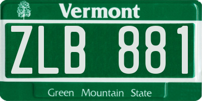 VT license plate ZLB881