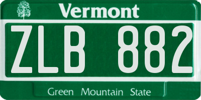 VT license plate ZLB882