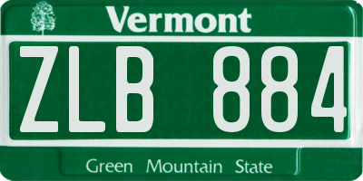 VT license plate ZLB884