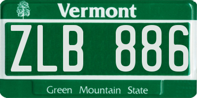 VT license plate ZLB886