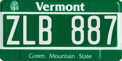 VT license plate ZLB887