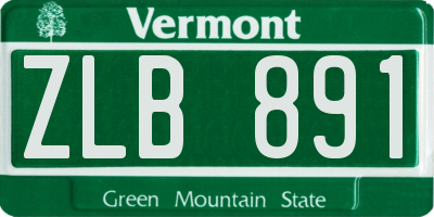 VT license plate ZLB891