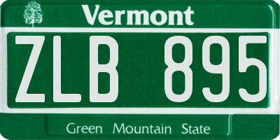 VT license plate ZLB895