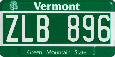 VT license plate ZLB896