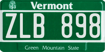 VT license plate ZLB898
