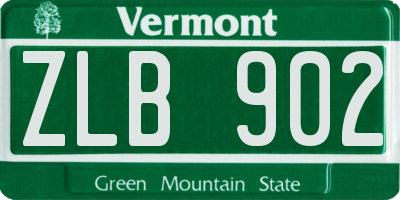 VT license plate ZLB902