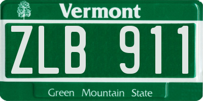VT license plate ZLB911