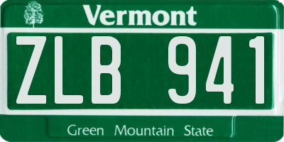 VT license plate ZLB941