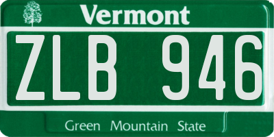VT license plate ZLB946