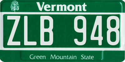 VT license plate ZLB948