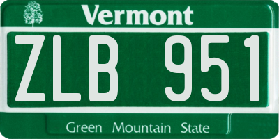 VT license plate ZLB951