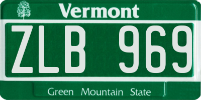 VT license plate ZLB969