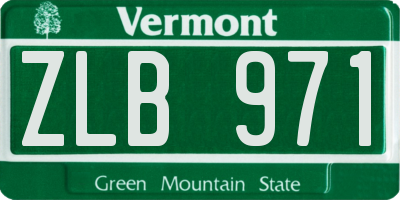 VT license plate ZLB971