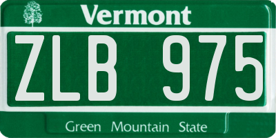 VT license plate ZLB975