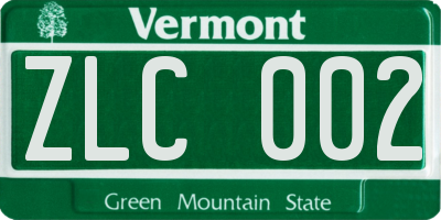 VT license plate ZLC002