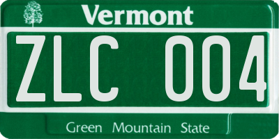 VT license plate ZLC004