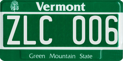 VT license plate ZLC006