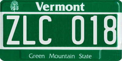 VT license plate ZLC018