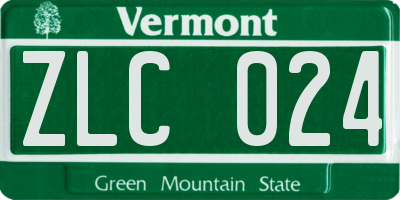 VT license plate ZLC024