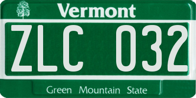 VT license plate ZLC032
