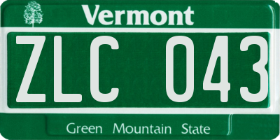 VT license plate ZLC043