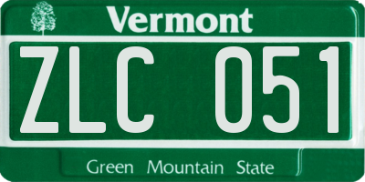 VT license plate ZLC051