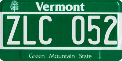 VT license plate ZLC052
