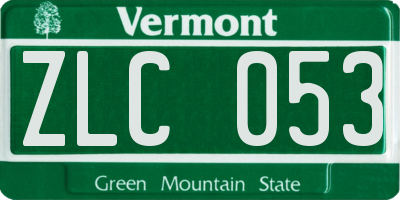 VT license plate ZLC053