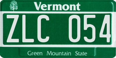 VT license plate ZLC054