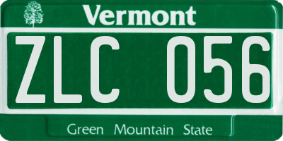 VT license plate ZLC056