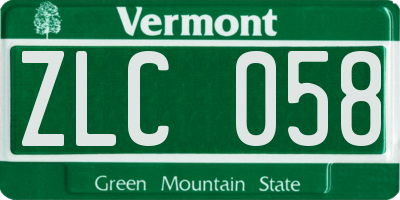 VT license plate ZLC058