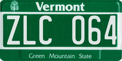 VT license plate ZLC064