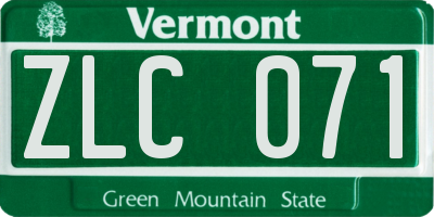 VT license plate ZLC071