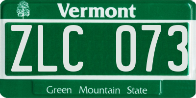 VT license plate ZLC073