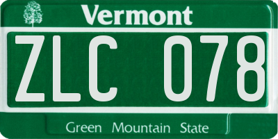 VT license plate ZLC078