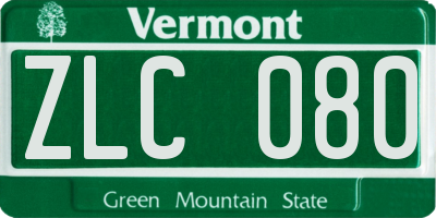 VT license plate ZLC080